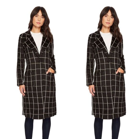 MICHAEL STAR Plaid Coating Long Sleeve - Picture 1 of 9